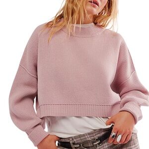EUC🤍Free People Easy Street Crop Pullover Small Petal